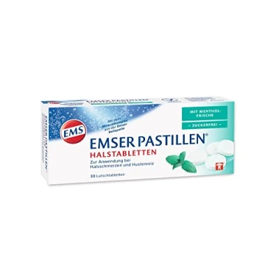 Abbildung von Emser Pastillen Halstabletten mit Mentholfrische, zuckerfrei Bei Halsschmerzen, Hustenreiz und Schluckbeschwerden 30 Stück