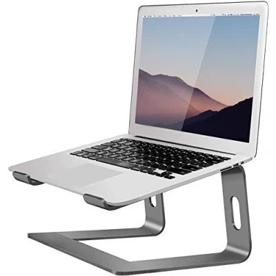 Abbildung von Orionstar Laptop Ständer, Ergonomischer Stand für Schreibtisch, Aluminium Halterung mit Belüfteter, Laptopständer Kompatibel MacBook Air Pro Samsung Notebook 10 15.6 Zoll Grau