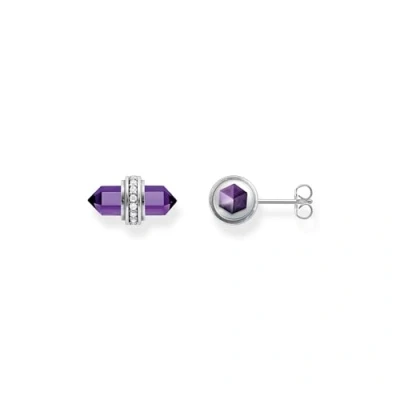 Abbildung von Thomas Sabo H2281 643 13 Damen Ohrringe Ohrstecker Lila Silber