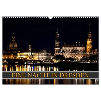 Abbildung von Eine Nacht in Dresden (Wandkalender 2025 DIN A3 quer), CALVENDO Monatskalender
