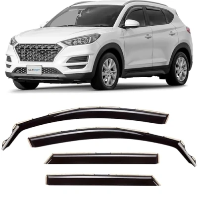 Abbildung von CLIM ART Windabweiser für/kompatible mit Hyundai Tucson 2015 2020 Autofenster Regenschutz, Regenabweiser, Integrierte Deflektoren, 4 Stück,Dunkel