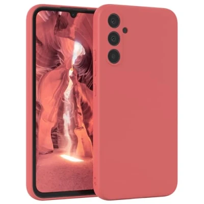 Abbildung von EAZY Case Silikonhülle für Samsung Galaxy A34 Hülle Silikon Rot weich stoßfeste Handyhülle Schutzhülle mit Kameraschutz Dünn Premium Schutz Cover TPU Phone Bumper in Hellrot