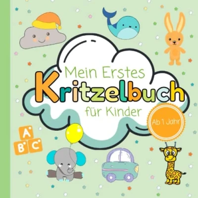 Abbildung von Mein Erstes Kritzelbuch für Kinder Ab 1 Jahr: Ausmalbuch mit 55 einfachen und großen Motiven zum Ausmalen Kritzeln. Dickes Malbuch kreative Kleinkinder Mädchen Jungen