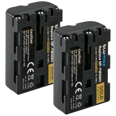 Abbildung von 2X Blumax Gold Edition Akku ersetzt Sony NP FM500H (2040mAh) kompatibel mit Alpha DSLR/SLT Serie EVO ii a57 a58 a68 a77/ a99 /