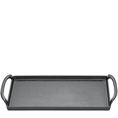 Abbildung von KÜCHENPROFI PROVENCE Plancha Grillplatte, 38 cm, Schwarz, Gusseisen mit robuster Emaille, geeignet für alle Herdarten einschließlich Induktion, multifunktional Backen, Grillen &amp; Servieren