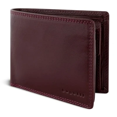 Abbildung von bugatti Savona Geldbörse aus vegetabilem Büffelleder, RFID Portemonnaie Querformat, Leder Wallet für Herren, Bordeaux
