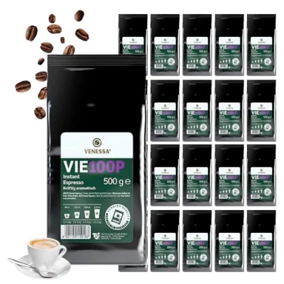 Abbildung von VENESSA VIE 100P löslicher Instant Expresso 20 x 500g Vorteilspack herzhaft, kräftig und voll im Geschmack Perfekt für Kaffeevollautomat Büro Café B2B Kunden