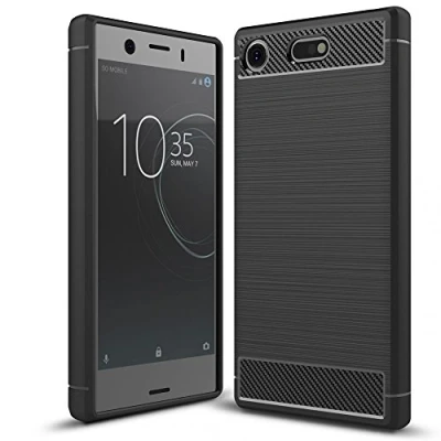 Abbildung von NALIA Handyhülle kompatibel mit Sony Xperia XZ1 Compact, Ultra Slim Silikon Case Cover Dünne Hülle Crystal Phone Schutzhülle, Etui Handy Tasche Backcover Bumper, TPU Smartphone Gummihülle Schwarz