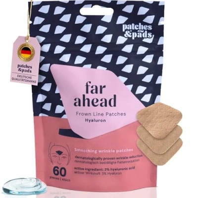 Abbildung von Patches &amp; Pads “far ahead Zornesfalten Pflaster I Facial zur Minderung von Zornesfalten, mit Hyaluron Anti Falten 60 Stck. ISmooting Wrinkle Faltenpflaster IMade in Germany