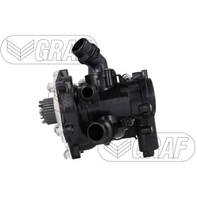 Abbildung von GRAF PA1422 Wasserpumpe 29 mit Dichtung Deckel Stahlblech 44,9 für Keilrippenriementrieb AUDI: A1 Sportback, A4 B8 Avant, A6 C7 Avant