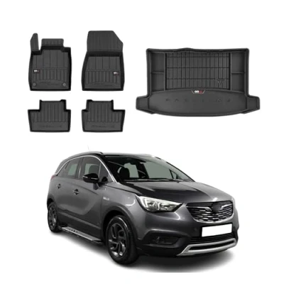 Abbildung von OMAC Fußmatten &amp; Kofferraumwanne Set kompatibel mit Opel Grandland X 2017 2024 Gummi 5X