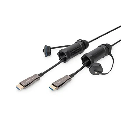 Abbildung von DIGITUS 4K HDMI AOC Verbindungskabel, gepanzert Schutzhülse für Stecker IP 68; 30m, 4K*2K@60HZ