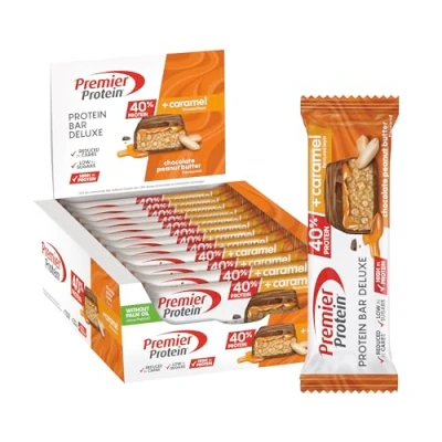 Abbildung von Premier Protein Bar Deluxe 40% Chocolate Peanut Butter 12x50g Low sugar Carb palmölfrei