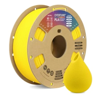 Abbildung von OVERTURE PLA Filament 1,75 mm, 1 kg Spule (2,2 lbs), Maßgenauigkeit +/ 0,03 für 3D Drucker (Lemon Yellow)