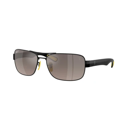 Abbildung von Ray Ban Unisex RB3763M F1205J Gläser SONNENBRILLEN Metall Schwarz Grau Quadratisch Polarisiert Spiegel