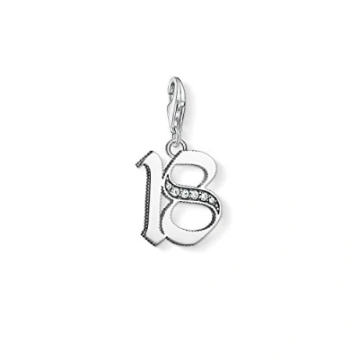 Abbildung von Thomas Sabo Damen Charm Anhänger Glückszahl 18 Club 925 Sterling Silber 1508 643 21