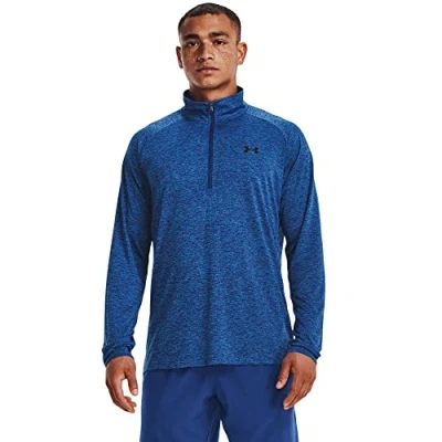Abbildung von Under Armour Mens Warmup Tops Herren Ua Tech™ 2.0 Langarm Oberteil Mit ½ Zip, Blue Mirage, 1328495 471, MD