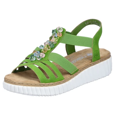 Abbildung von Rieker Plateausandale, Sommerschuh, Sandale, Urlaubschuh mit Gummizügen für guten Sitz