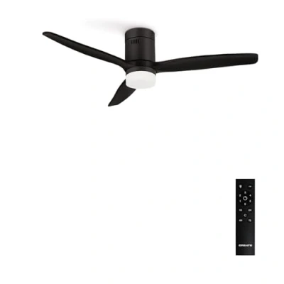Abbildung von CREATE / WINDCALM/Deckenventilator mit Beleuchtung Schwarz Fernbedienung 40W, Leise, Ø132 cm, 6 Geschwindigkeiten, Timer von 1 bis 4 Std., DC Motor, Sommer Winterbetrieb