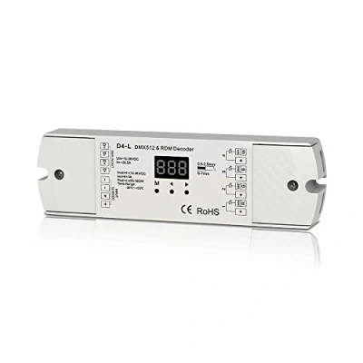 Abbildung von 4CH 5A/CH Constant Voltage DMX512 &amp; RDM Decoder RGBW Controller 4 Channel Dimming 12 24V Output PWM