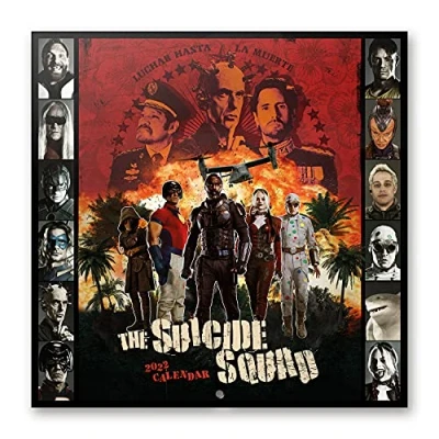 Abbildung von Grupo Erik CP22081 Suicide Squad Kalender 2022 Wandkalender Groß für 12 Monate mit Geschenk Poster Orange