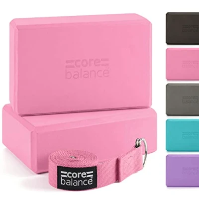 Abbildung von Core Balance YOGA Blocks &amp; Strap Fitness / Yoga, Größe: One Size, Pink