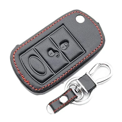 Abbildung von Happyit Leder Autoschlüssel Cover Fällen für Land Rover Range Sport LR3 Discovery 3 Tasten Klappbare Fernbedienung