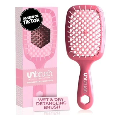 Abbildung von FHI HEAT Unbrush Wet &amp; Dry Belüftete Entwirrende Haarbürste, Rosa Dunkelrosa