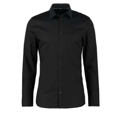 Abbildung von OLYMP Herren Oberhemd Langarm No. Six Super Slim Uni Schwarz Modern Kent Gr. 38
