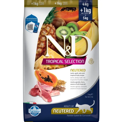 Abbildung von N&amp;D Tropical Futter für kastrierte Katzen Lamm 5 kg