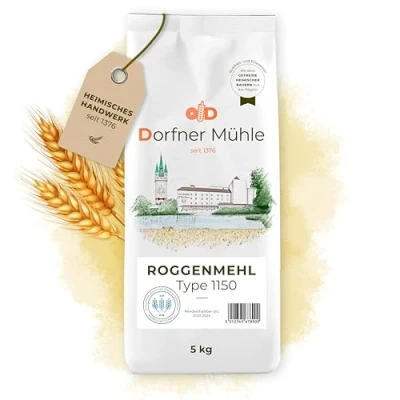 Abbildung von Roggenmehl Type 1150 [5kg] Traditionelles aus Bayern für rustikale Brote 100% Roggen
