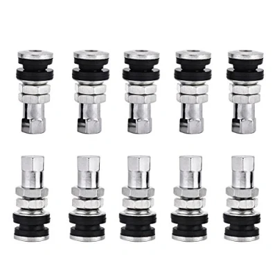 Abbildung von Akozon 10pcs TR161 Reifenventil Kurze Stiele Metall Auto LKW Motorrad Schraube im Reifen mit Staubkappe