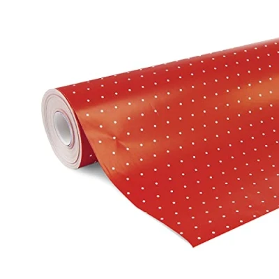 Abbildung von Clairefontaine 201402C Geschenkpapier Alliance (große Breite, 50 x 0,70m, 60g/qm, ideal für Ihre Geschenke) 1 Rolle rote punkte