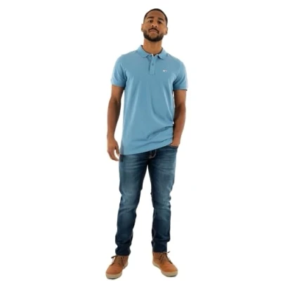 Abbildung von Tommy Jeans Placket Poloshirt, Herren, Größe: 54, Colorado blue