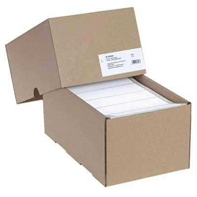 Abbildung von HERMA 8293 Computeretiketten endlos perforiert, 147,32 x 48,4 mm, 1 bahnig, 6000 Stück, selbstklebend, Endlosetiketten Aufkleber mit Führungslochrand, matt, blanko Papier Computer Etiketten, weiß