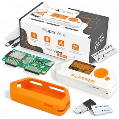 Abbildung von Flipper Zero Starter Full Set WiFi Board Silikonhülle 64GB microSD Karte USB Kartenleser