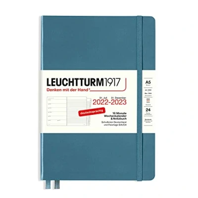 Abbildung von LEUCHTTURM1917 365804 Wochenkalender &amp; Notizbuch Medium (A5) 2023, 18 Monate, Stone Blue, Deutsch
