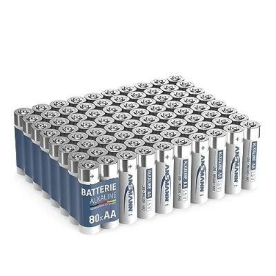 Abbildung von ANSMANN AG Batterien AA 80 Stück, Alkaline Mignon Batterie, für Lichterkette uvm. Batterie