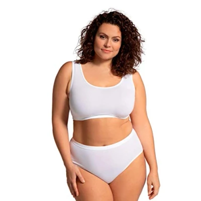 Abbildung von Ulla Popken Damen Bustier T Shirt BH, Weiß, 54 56