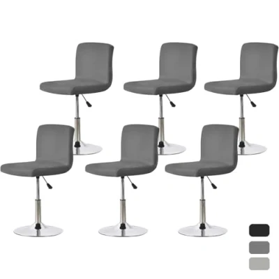 Abbildung von Auliuse 6PCS Bar Stool Slipcovers with Backrest Cover,Stretch Chair Removable Covers for Short Swivel Dining (No Chairs),Dunkelgrau