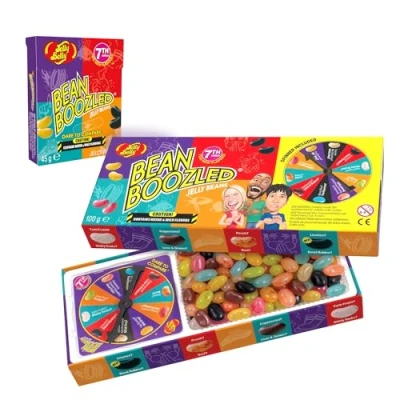 Abbildung von Jelly Belly Bean Boozled (100g) + Flip Box (45g) Süßigkeiten Spaß mit Glücksrad Beans eklig &amp; lecker 7. Generation Extremes Spiel für Mutige 20 klassische verrückte Candys