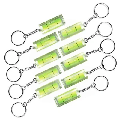 Abbildung von PHOTOLINI 10x Mini Wasserwaage aus Acrylglas mit Schlüsselanhänger