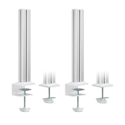 Abbildung von InLine Slatwall Befestigungssäulen Aluminium, für Tischhalterung Panel, Stangen, 2er Set, Zubehör das System, Kabelführung, weiß 23181B