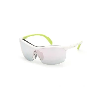 Abbildung von Adidas Sport Unisex SP0043 24C Gläser SONNENBRILLEN Injiziert Weiß Grau Maske Normal Spiegel