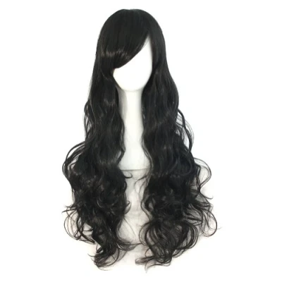 Abbildung von MapofBeauty 32&quot; Langes Haar Spirale lockige Cosplay Kostüm Perücke (schwarz)