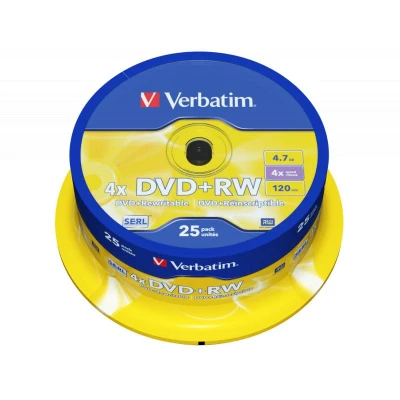 Abbildung von DVD+RW 4,7 GB VERBATIM 4x Cakebox 25 Stück