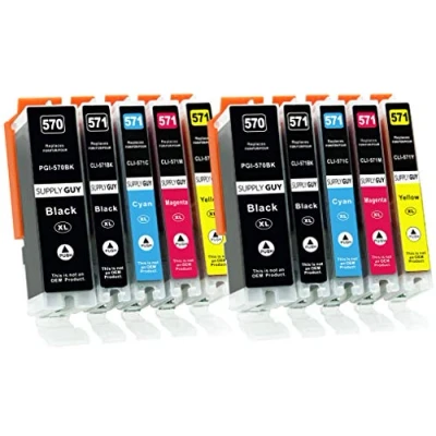Abbildung von Supply Guy 10 Druckerpatronen kompatibel mit Canon PGI 570 CLI 571 für MG5750 MG5751 MG5752 MG5753 MG6850 MG6851 MG6852 MG6853 TS5050 TS5051 TS5053 TS5055 TS6050 TS6051 TS6052