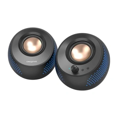 Abbildung von CREATIVE Pebble X 2.0 USB C Computerlautsprecher mit anpassbarer RGB Beleuchtung, Bluetooth 5.3, Audio, bis zu 15 W RMS Leistung für PC und Mac  