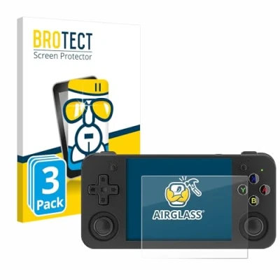 Abbildung von BROTECT Schutzglas für Anbernic RG35XX H (3 Stück) Schutzfolie Panzer Folie Glas [Extrem Kratzfest 9H, Anti Fingerprint, Ultra Transparent]