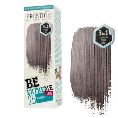 Abbildung von Vip&#039;s Prestige Be Extreme Semipermanenter Haartonisierer 25 Graphite Reines Pigment Verleiht gefärbten oder grauen Haaren Farbe Temporäres Ergebnis Ammoniakfrei, Parabenfrei, PPD frei